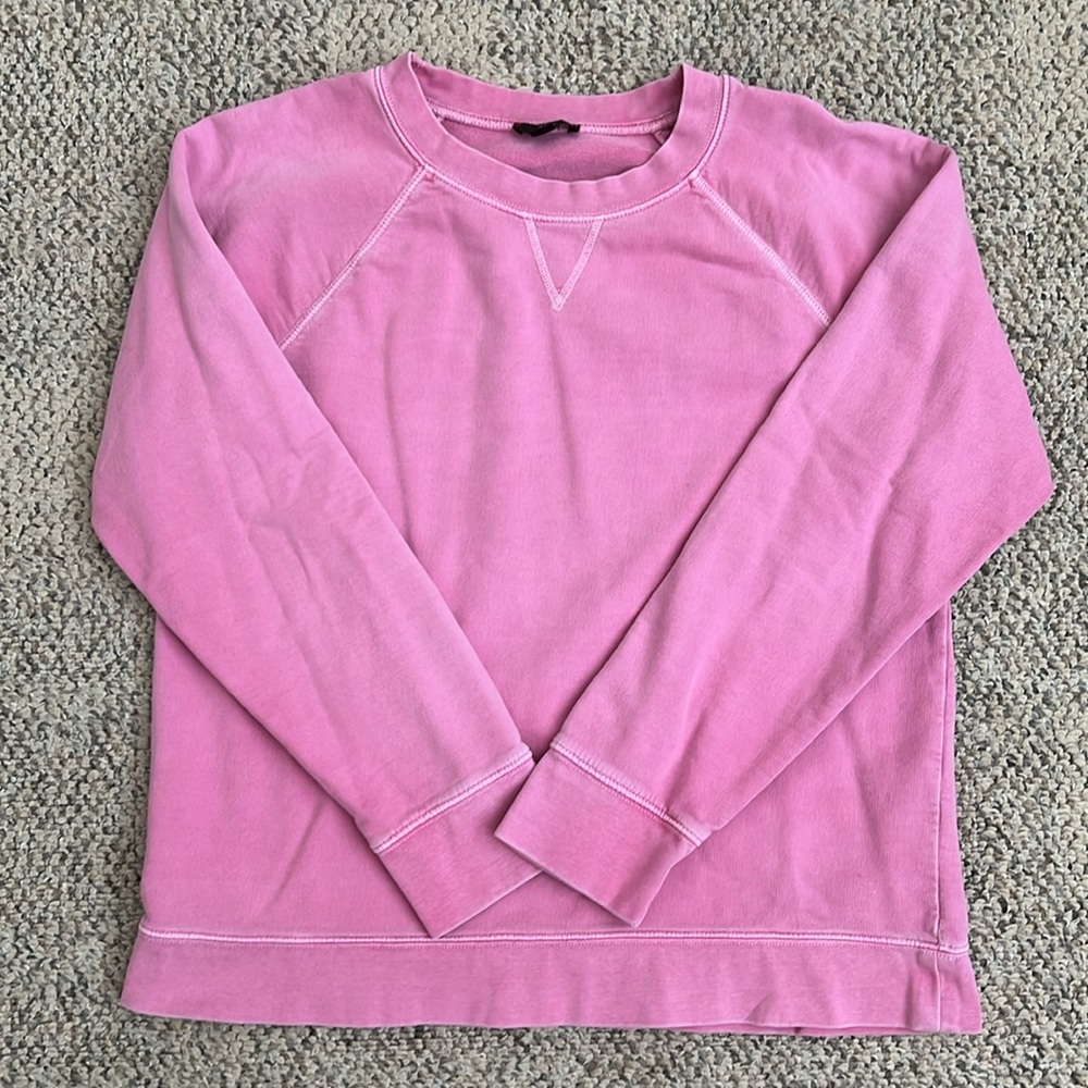 J.Crew Vintage Pink Crew Neck Cotton Pullover Sweatshirt